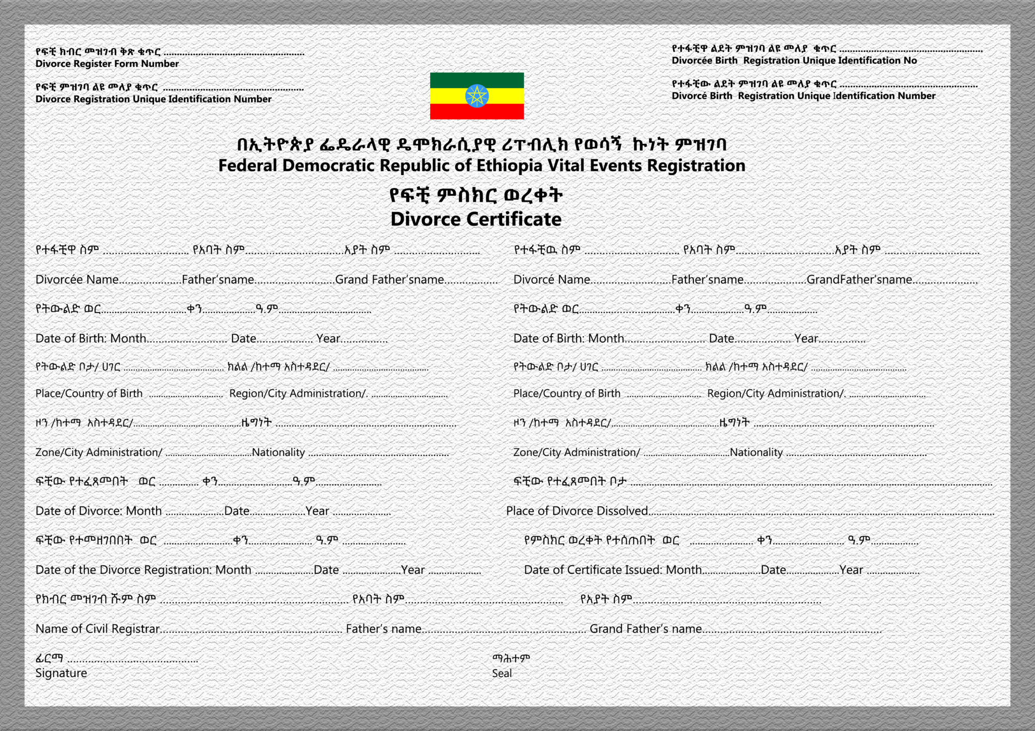 ethiopian civil procedure code amharic